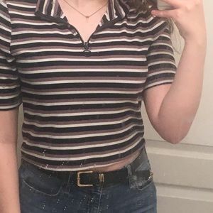 Cute striped zip up shirt